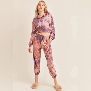 Sadie & Sage SUNSET OVER PORTLAND Cropped Hoodie & Joggers set